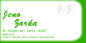 jeno zarka business card